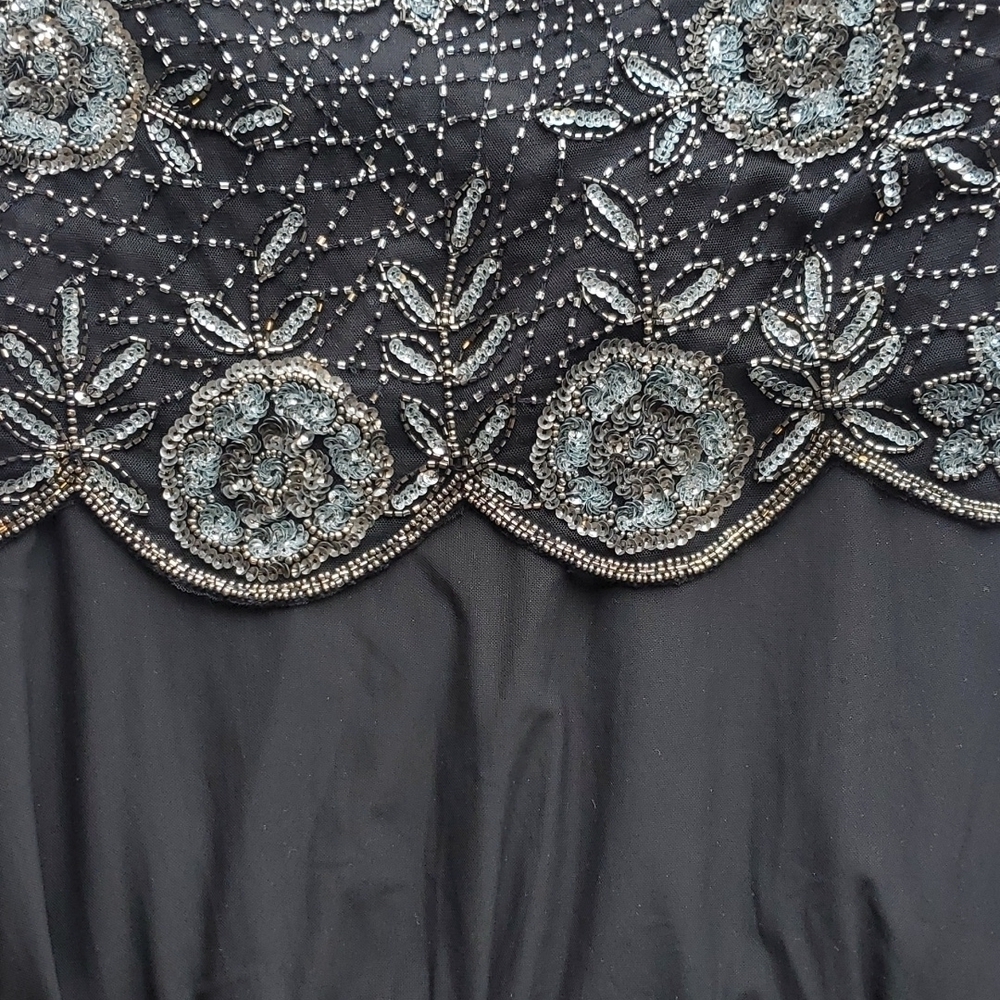Pisarro Nights Black Vintage Maxi Beaded Sequin Gown 8 - Picture 6 of 8